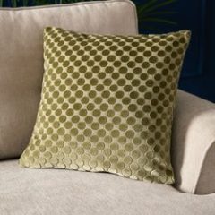 Velvet Green Spot Cushion