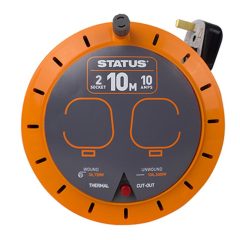 Status Twin Socket Cable Reel 10M 10A
