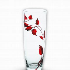 Ruby Leaf Vase
