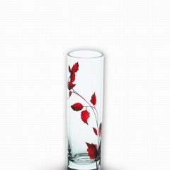 Ruby Leaf Vase