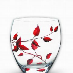 Ruby Leaf Vase