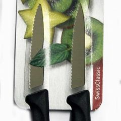 Victorinox Paring Knife Serrated Pointed Tip Twin Pack 8cm Black